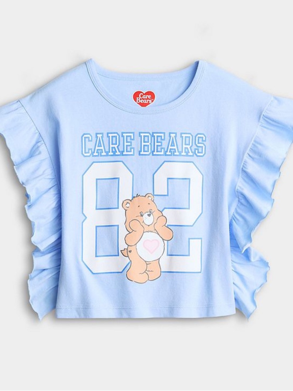Care Bears Light Blue Ruffle Sleeve Graphic Tee size 4